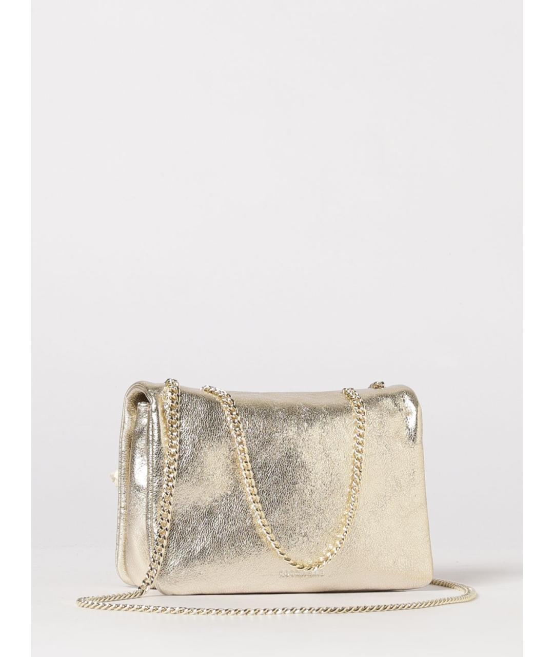 COCCINELLE Золотая кожаная сумка через плечо, фото 2