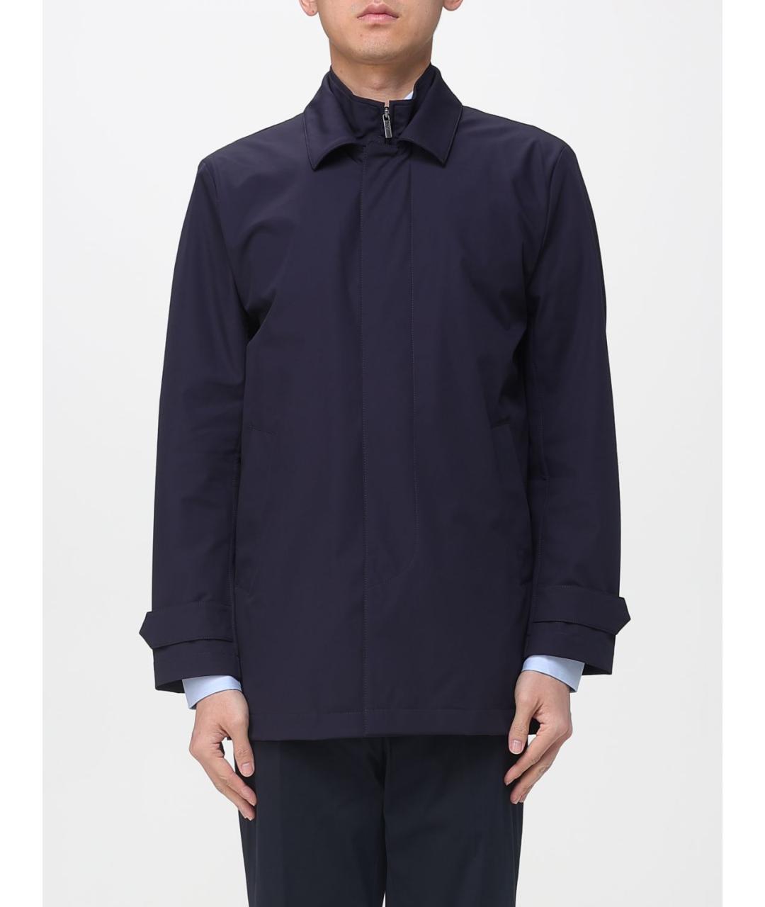 FAY Синий полиамидовый тренч / плащ, фото 5