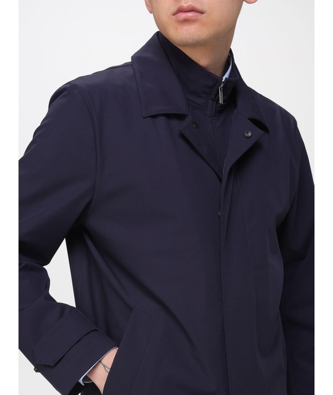 FAY Синий полиамидовый тренч / плащ, фото 4