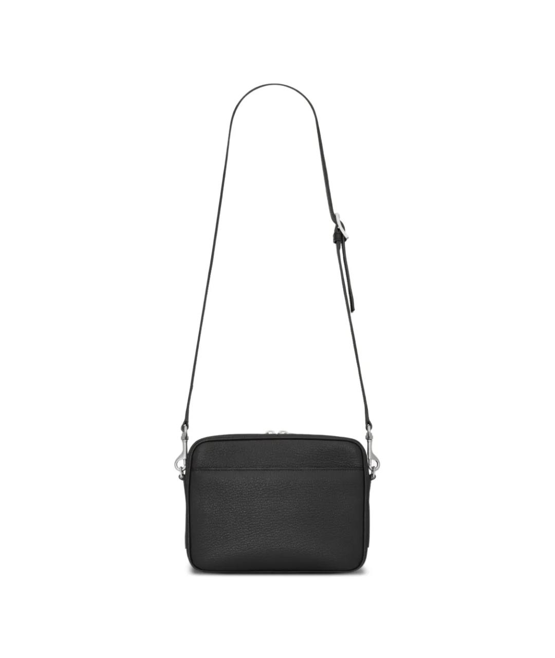 SAINT LAURENT Черная кожаная сумка на плечо, фото 2