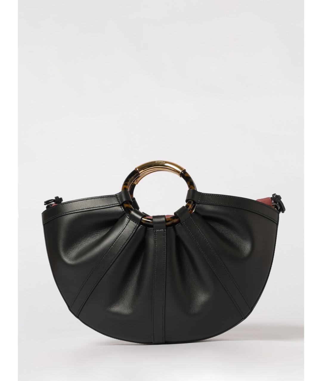 COCCINELLE Черная кожаная сумка с короткими ручками, фото 4