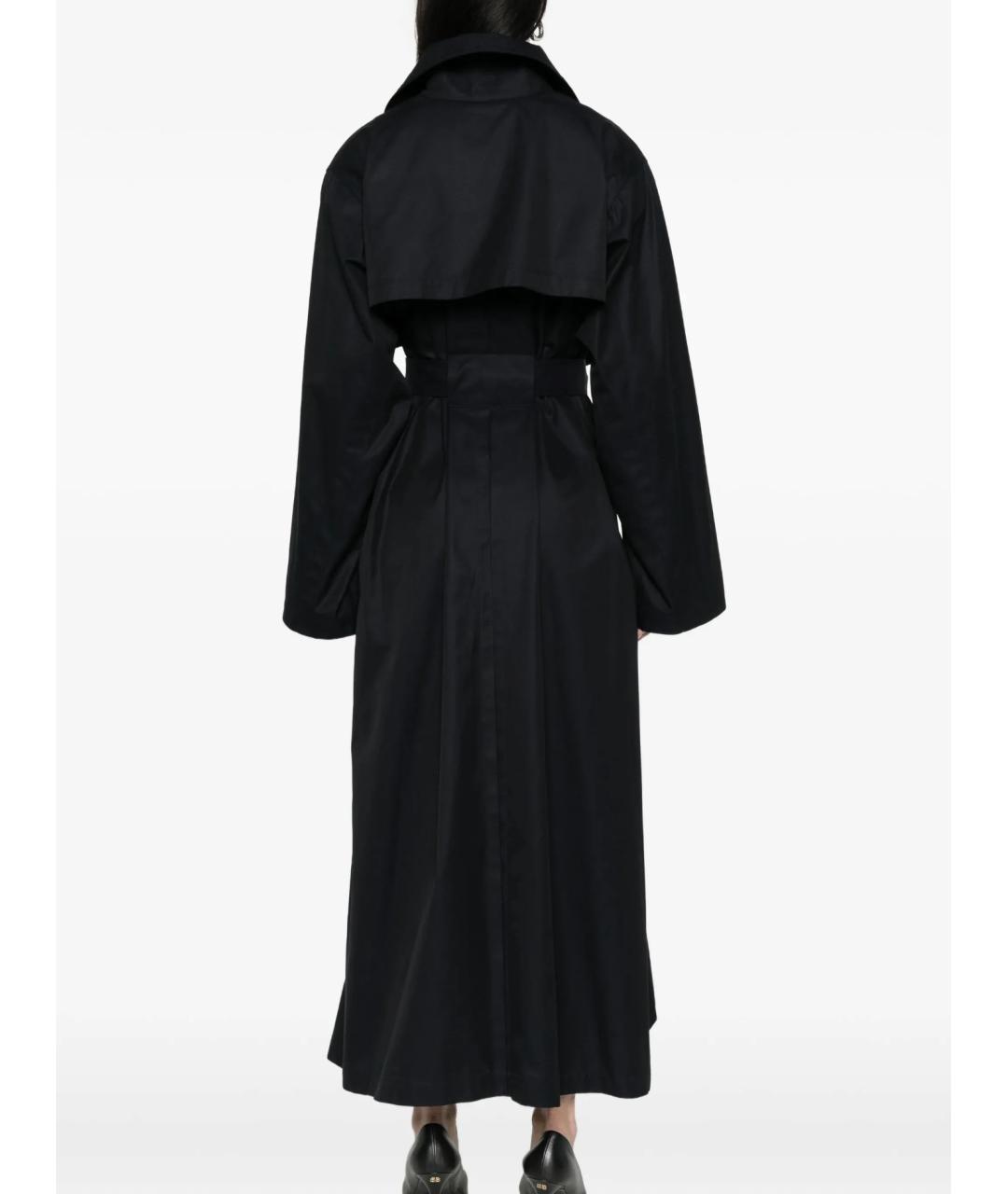 ALAIA Темно-синий хлопковый тренч/плащ, фото 5