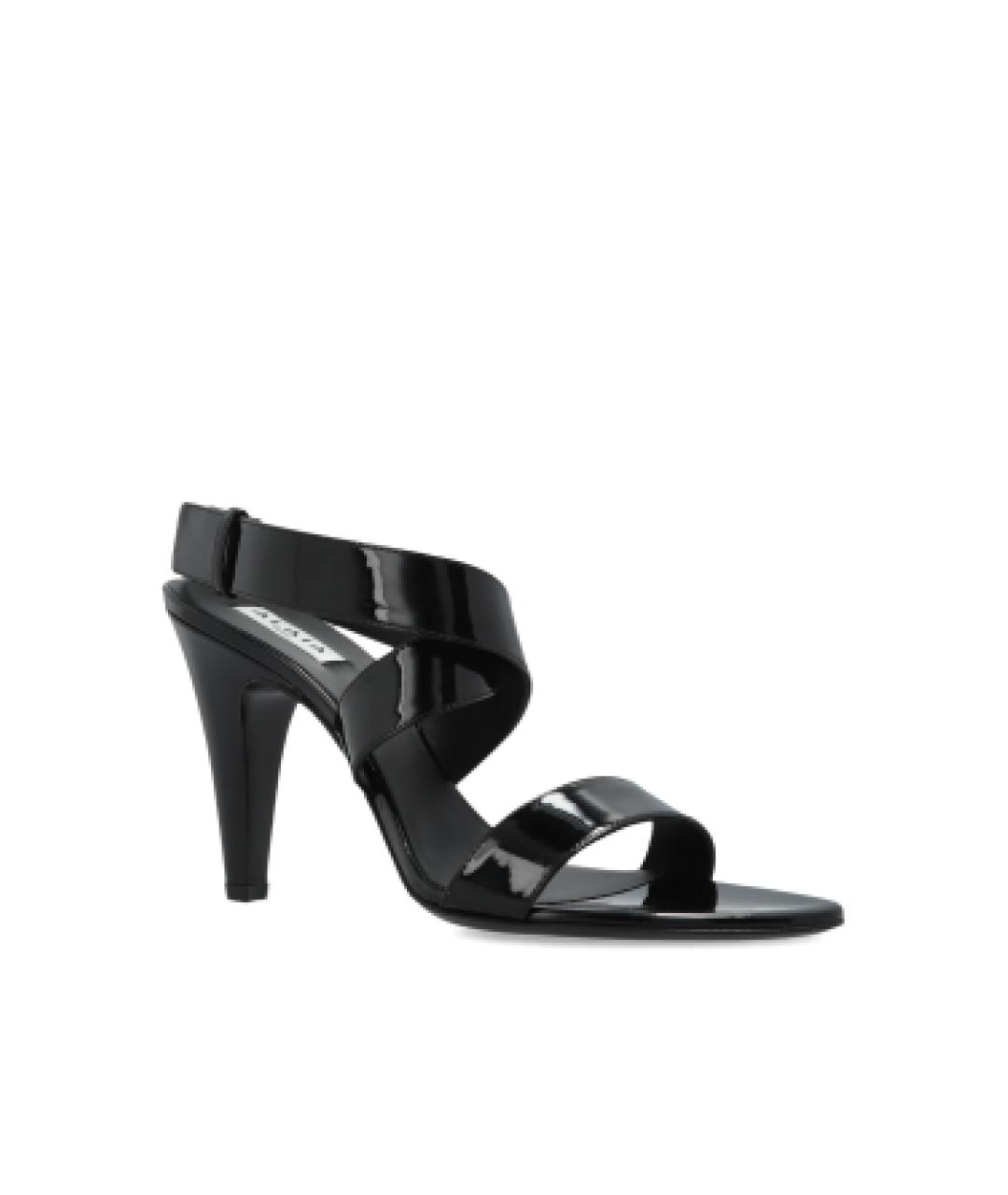 ALAIA Черные босоножки из лакированной кожи, фото 4