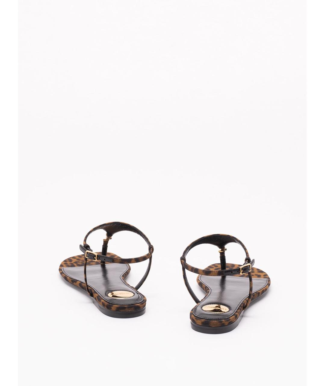 SAINT LAURENT Мульти текстильные босоножки, фото 3