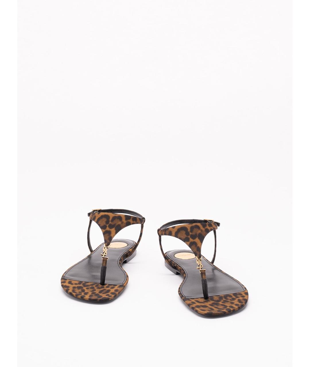 SAINT LAURENT Мульти текстильные босоножки, фото 2