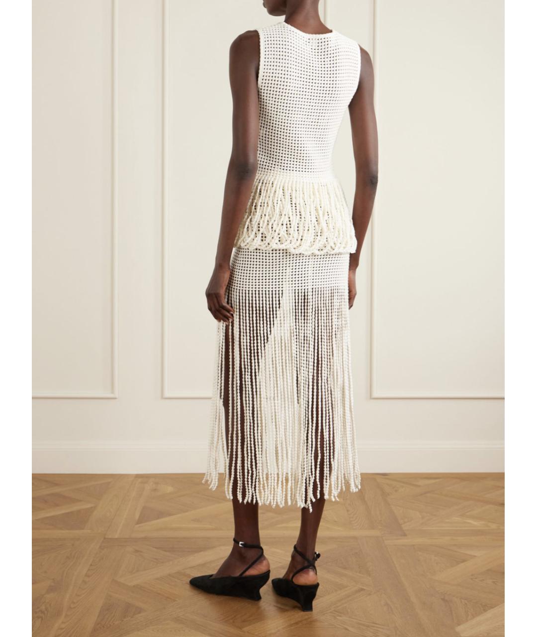 ALAIA Белая вискозная юбка миди, фото 3