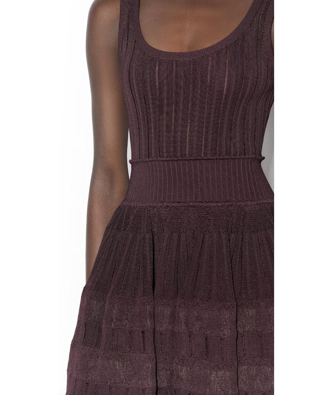 ALAIA Бордовое вискозное повседневное платье, фото 4