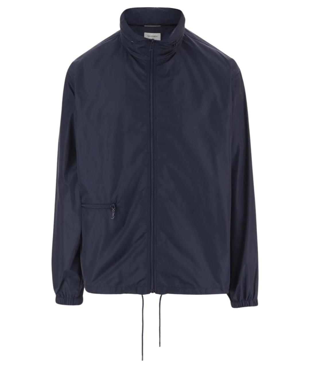 SAINT LAURENT Темно-синяя полиамидовая куртка, фото 1