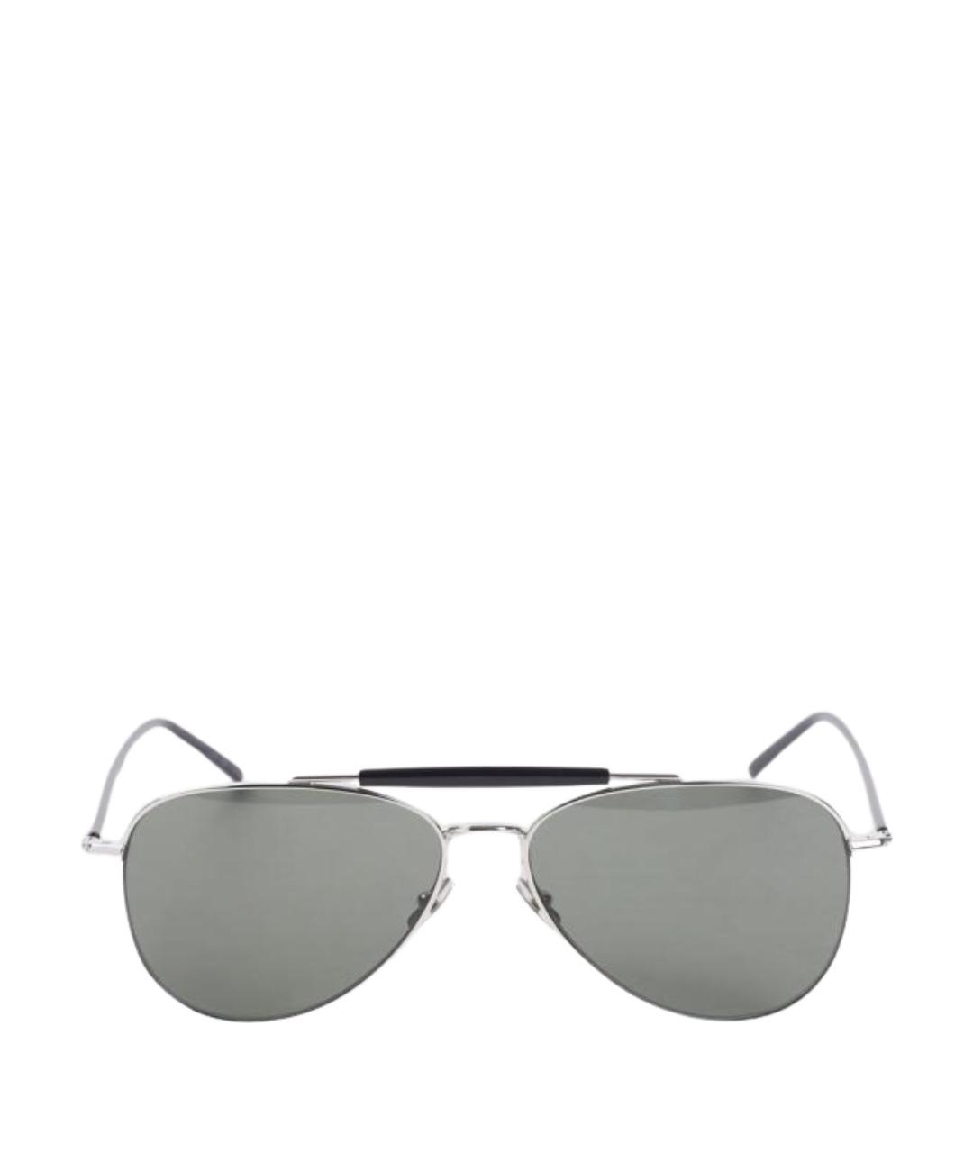 SAINT LAURENT Серебряные металлические солнцезащитные очки, фото 1