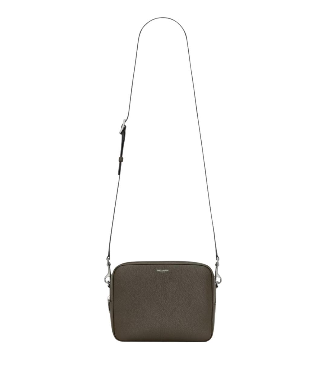 SAINT LAURENT Коричневая кожаная сумка на плечо, фото 1