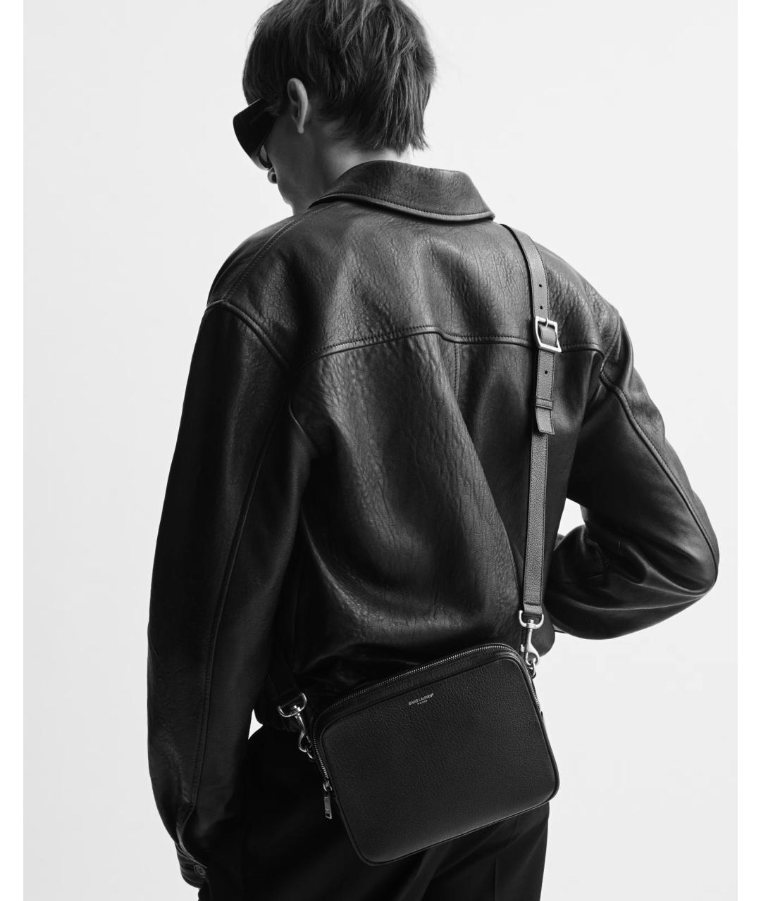 SAINT LAURENT Коричневая кожаная сумка на плечо, фото 2