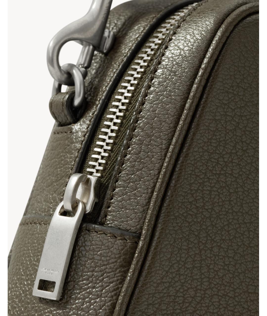 SAINT LAURENT Коричневая кожаная сумка на плечо, фото 7
