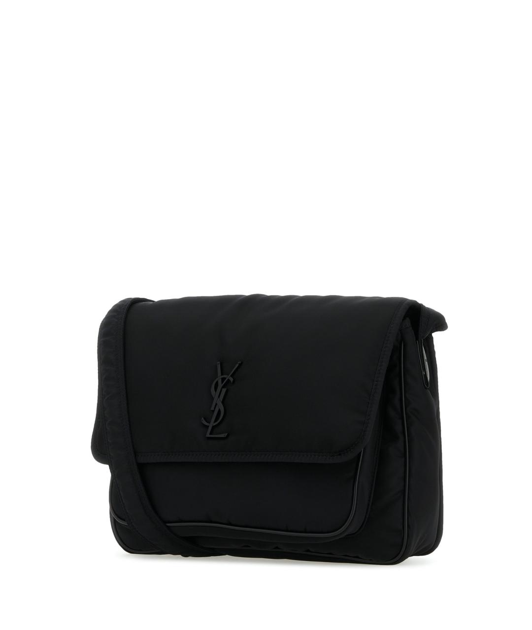 SAINT LAURENT Черная синтетическая сумка на плечо, фото 2