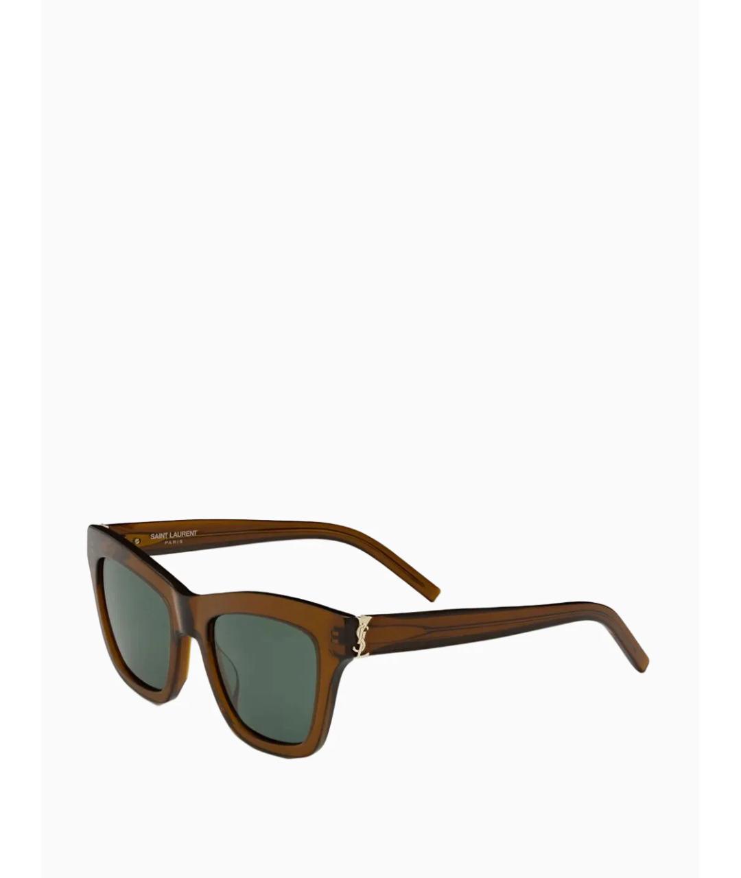 SAINT LAURENT Коричневые солнцезащитные очки, фото 2