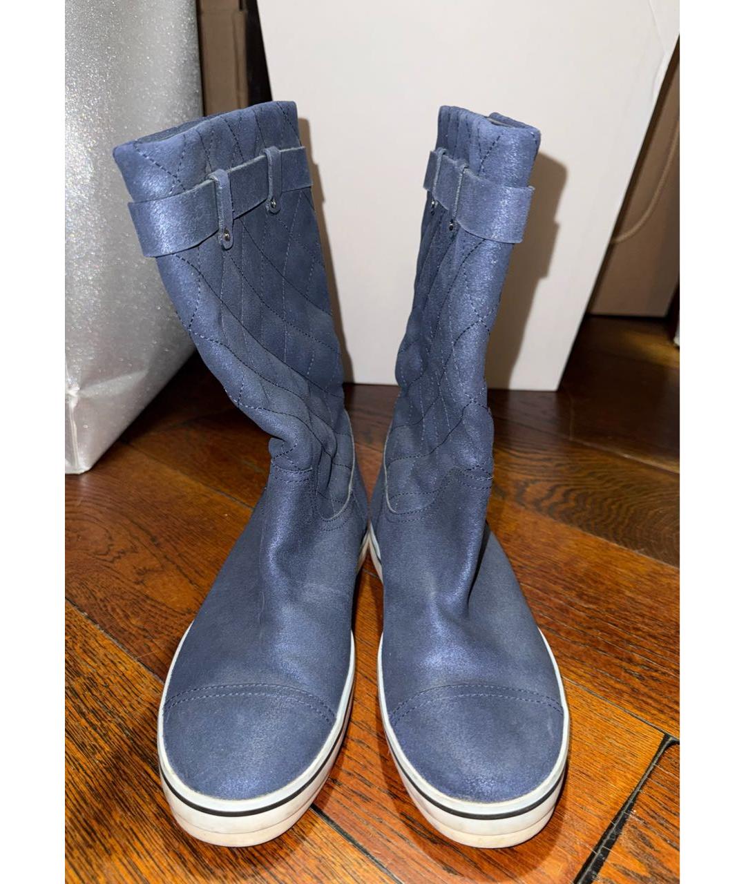 CHANEL Темно-синие сапоги, фото 2