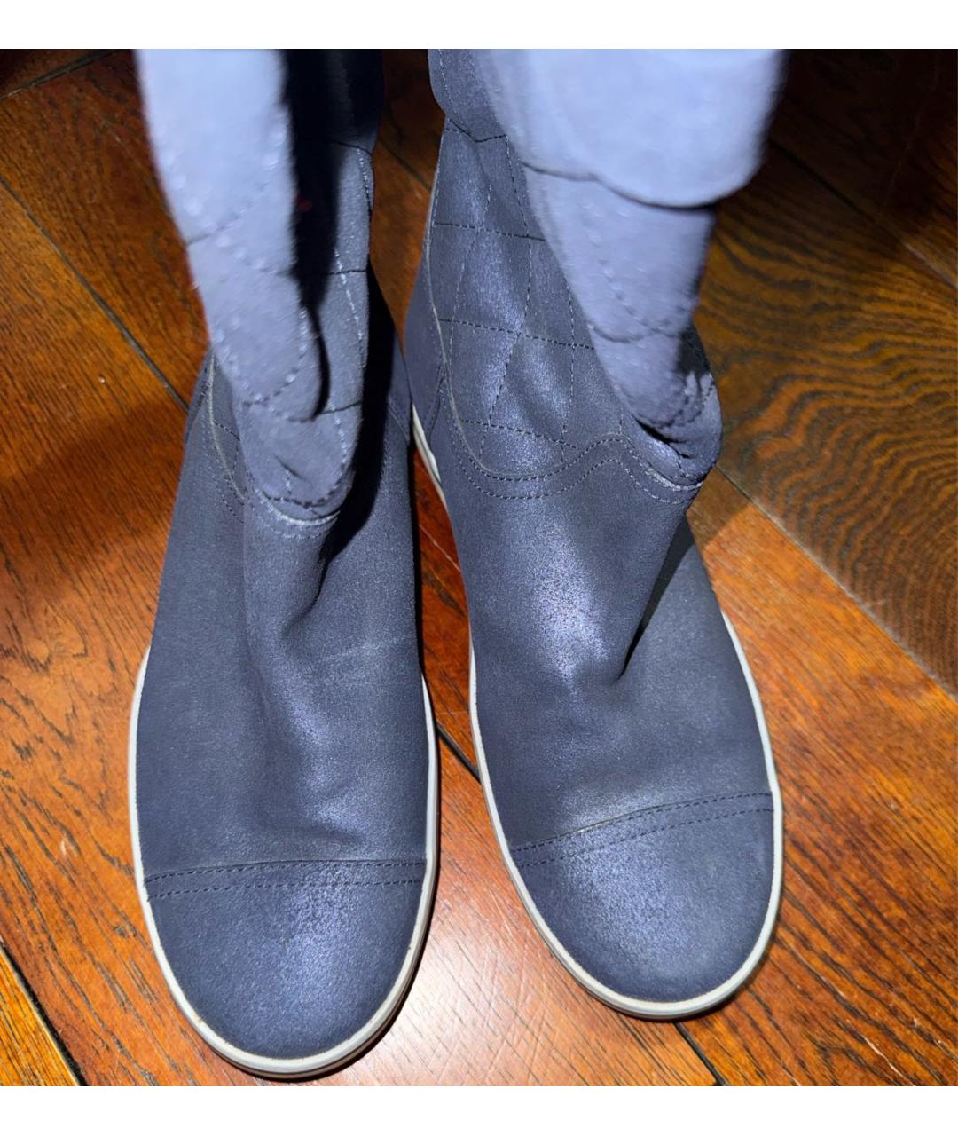 CHANEL Темно-синие сапоги, фото 3