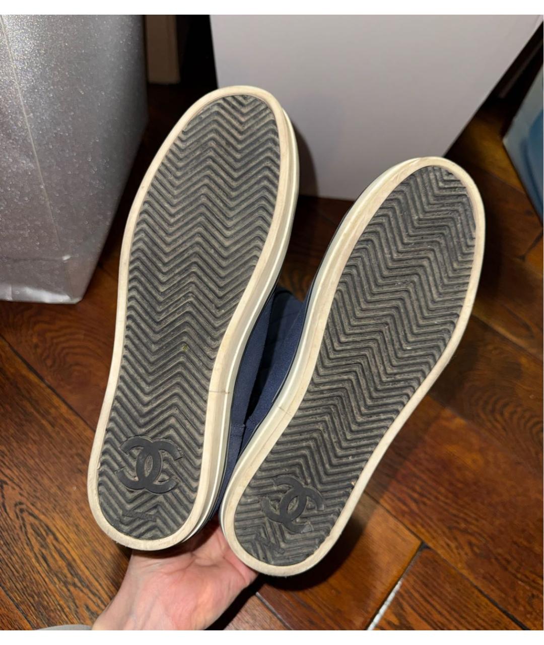 CHANEL Темно-синие сапоги, фото 6