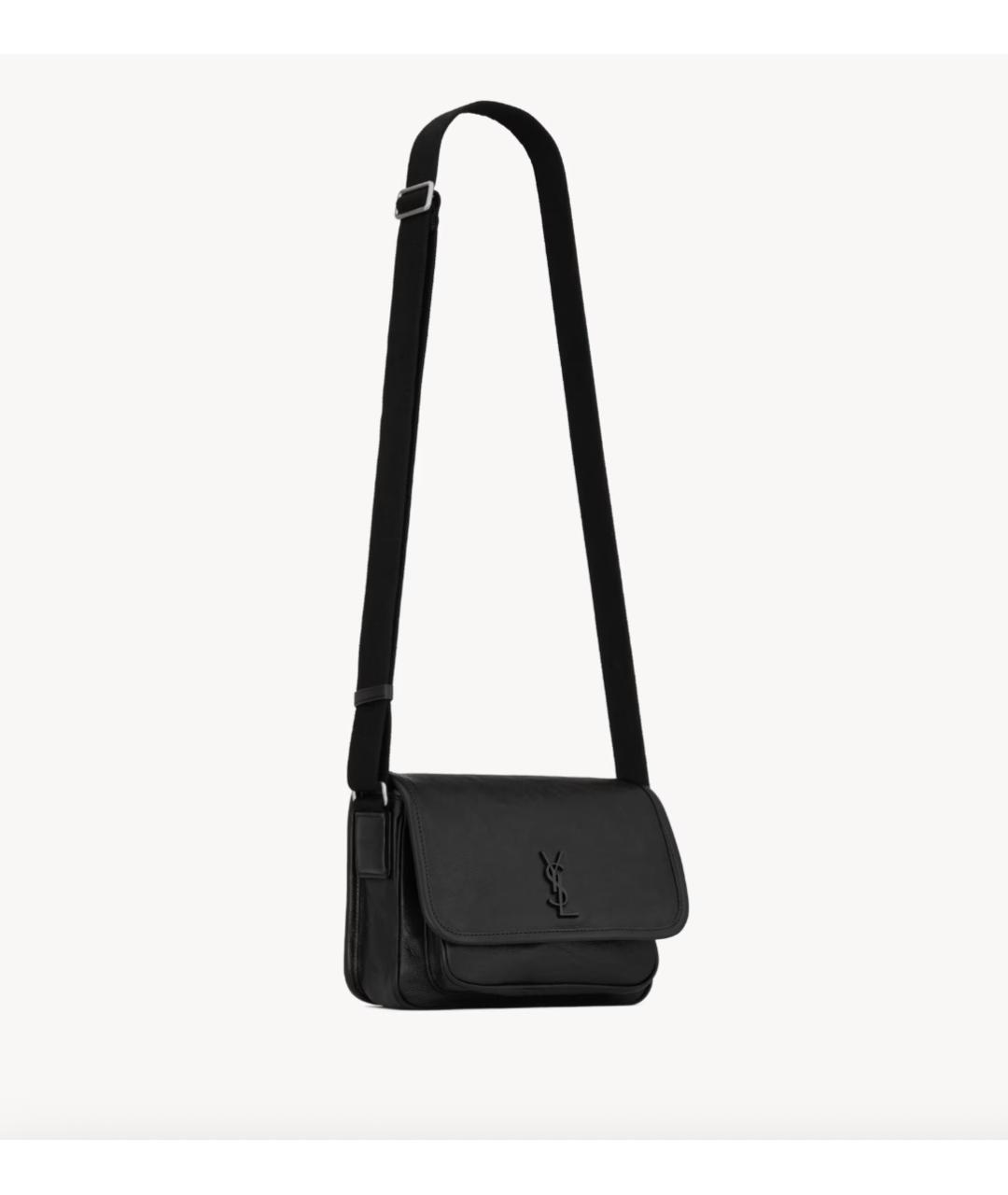 SAINT LAURENT Черная кожаная сумка на плечо, фото 6