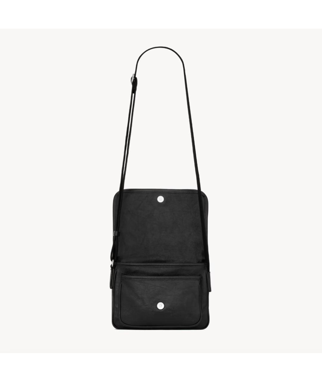 SAINT LAURENT Черная кожаная сумка на плечо, фото 5