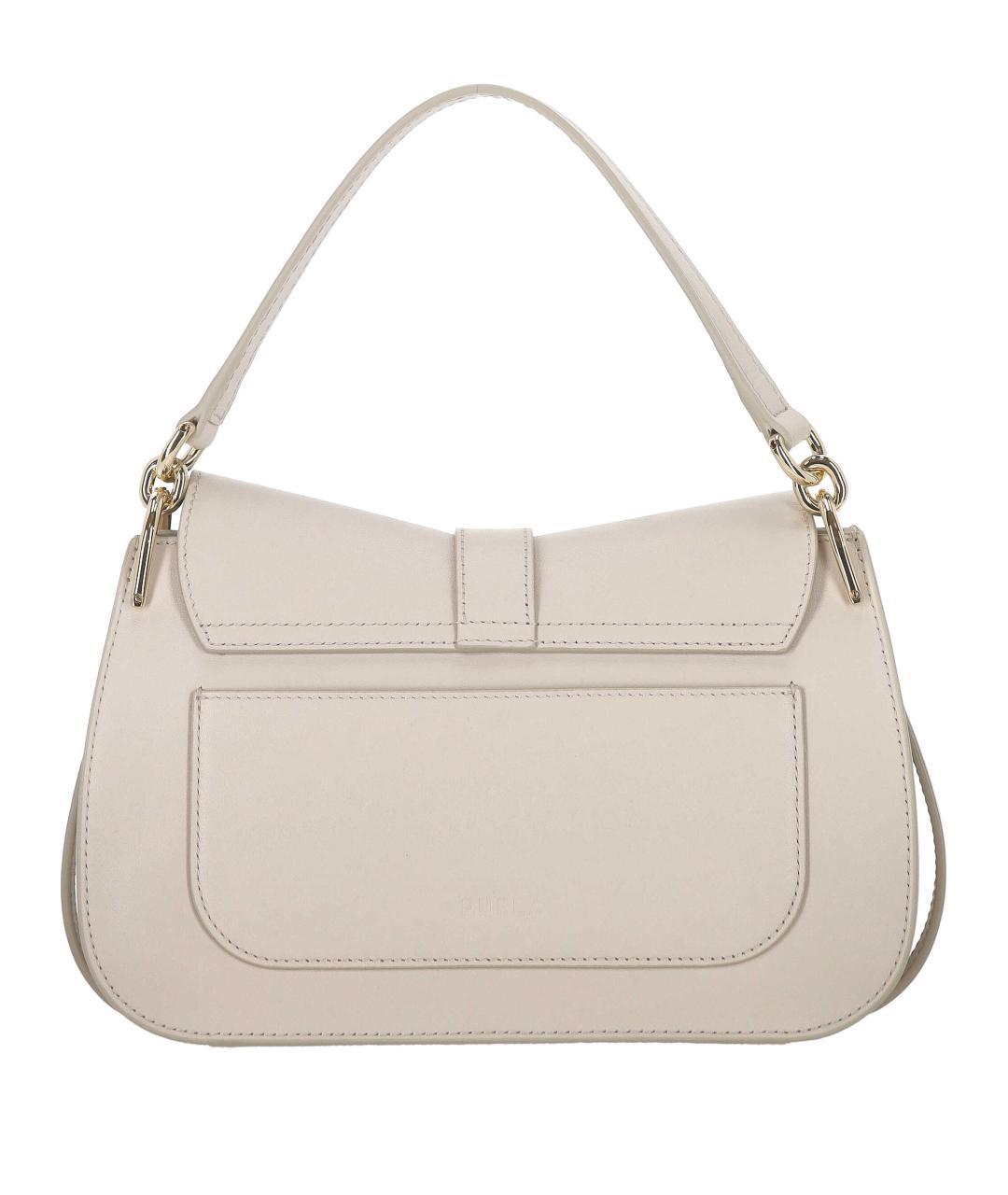 FURLA Бежевая кожаная сумка через плечо, фото 3