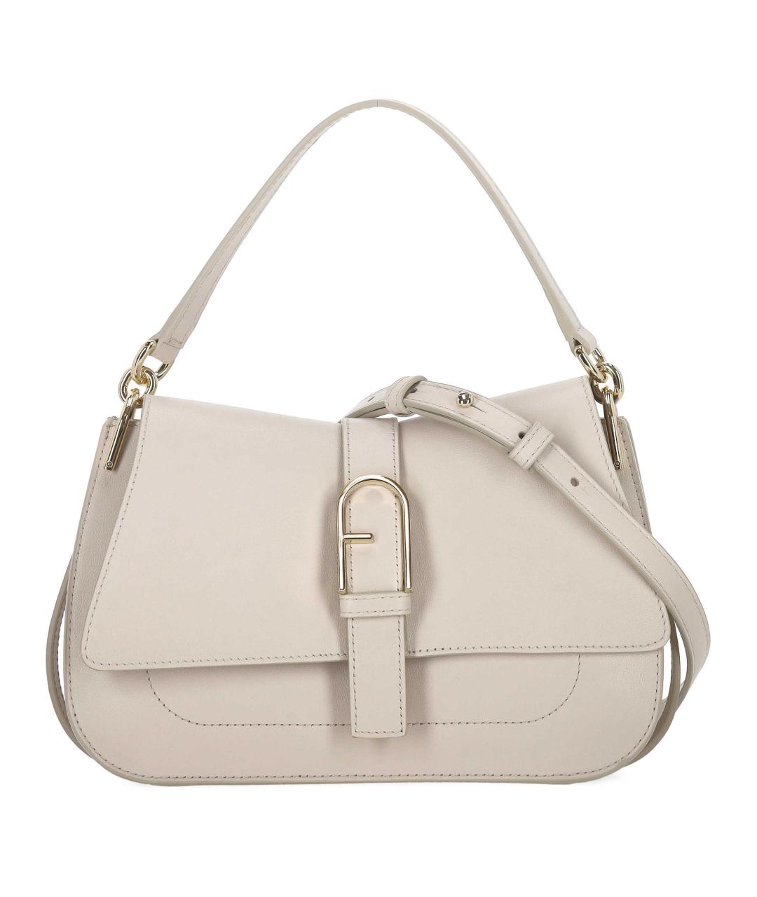 FURLA Бежевая кожаная сумка через плечо, фото 1