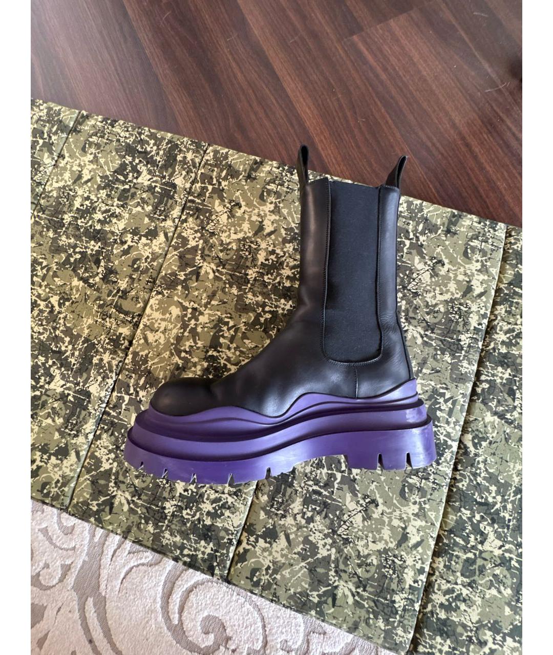 BOTTEGA VENETA Черные кожаные высокие ботинки, фото 9