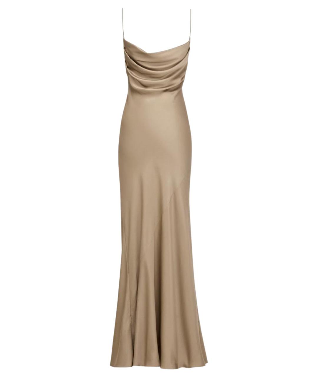 SAINT LAURENT Бежевое шелковое вечернее платье, фото 1