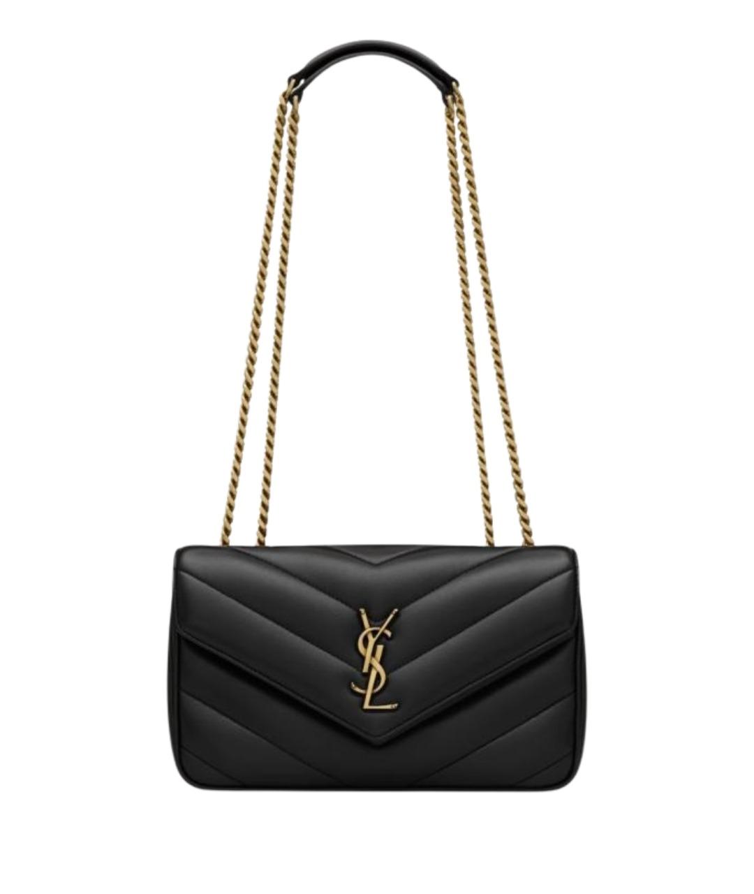 SAINT LAURENT Черная кожаная сумка через плечо, фото 1