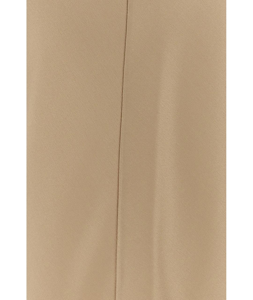 SAINT LAURENT Бежевая шелковая юбка миди, фото 3