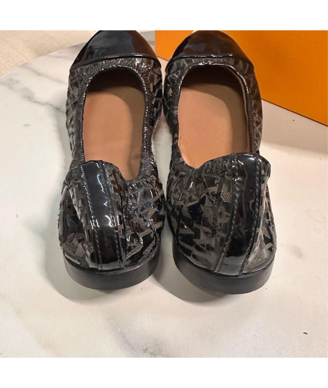 ARMANI JEANS Черные балетки из лакированной кожи, фото 4
