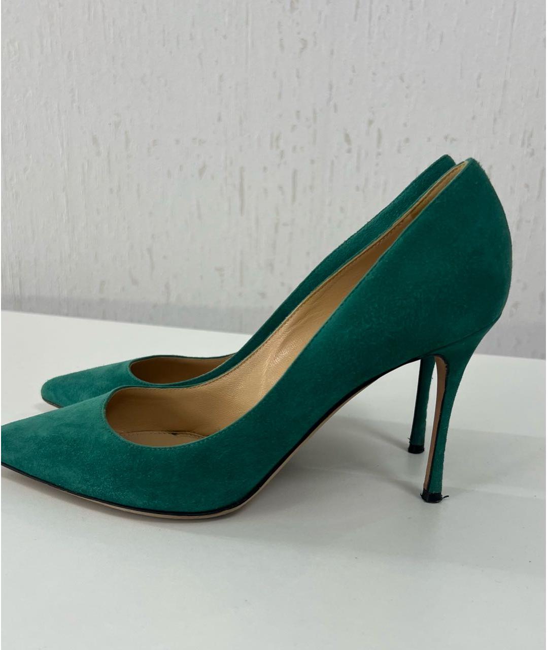 SERGIO ROSSI Зеленые замшевые туфли, фото 3