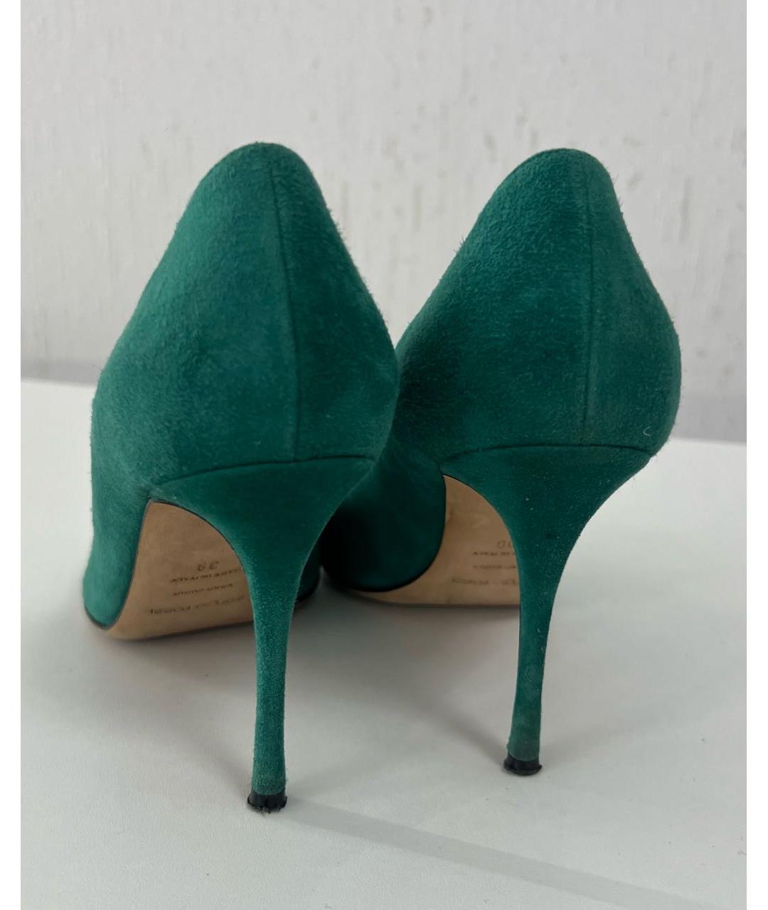SERGIO ROSSI Зеленые замшевые туфли, фото 4