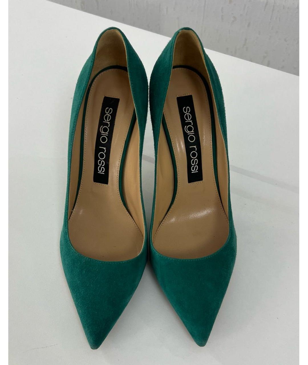 SERGIO ROSSI Зеленые замшевые туфли, фото 2