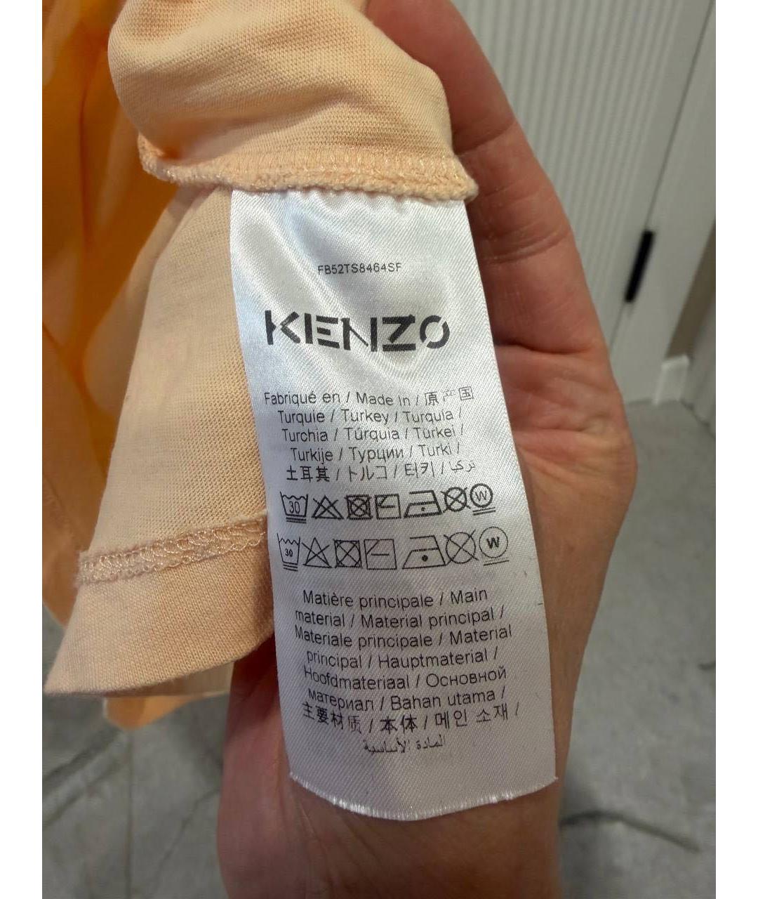 KENZO Бежевая хлопковая футболка, фото 2