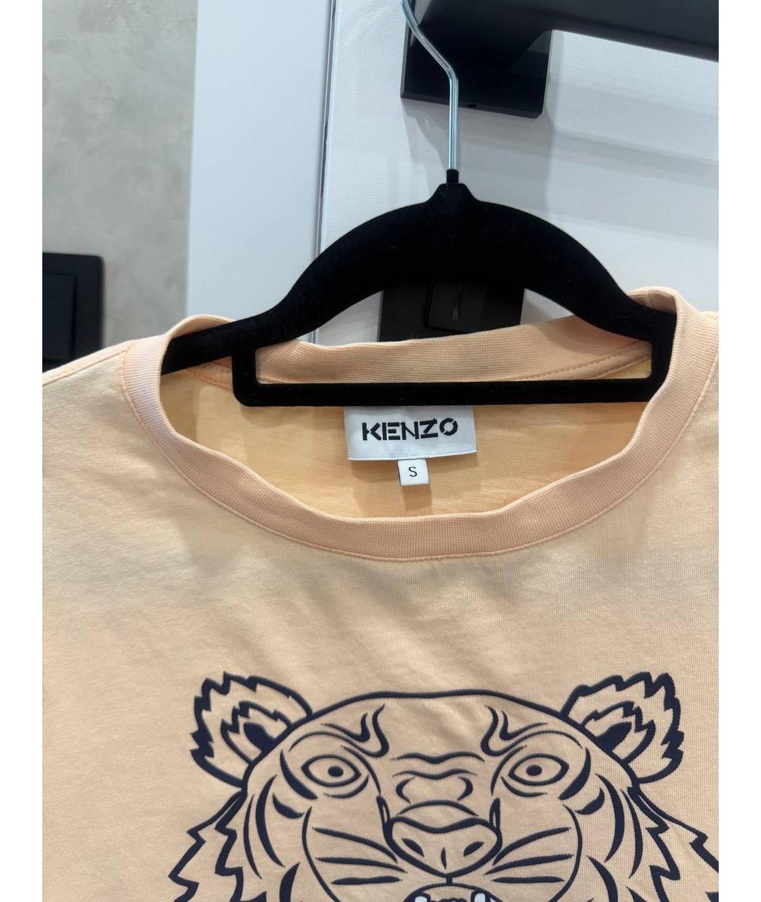 KENZO Бежевая хлопковая футболка, фото 3