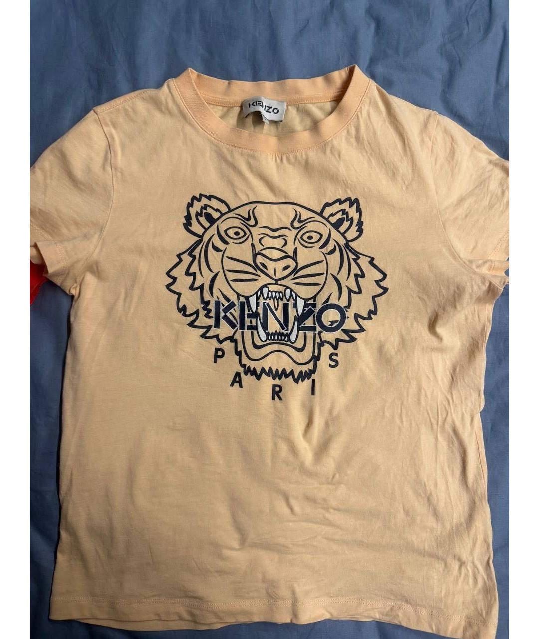 KENZO Бежевая хлопковая футболка, фото 5