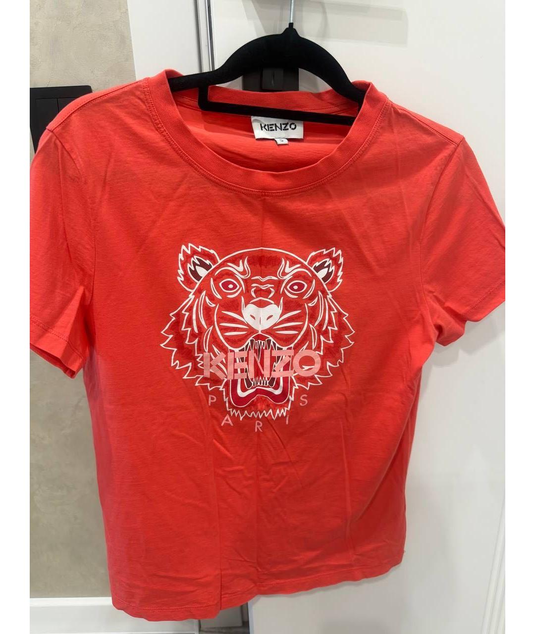 KENZO Бежевая хлопковая футболка, фото 4