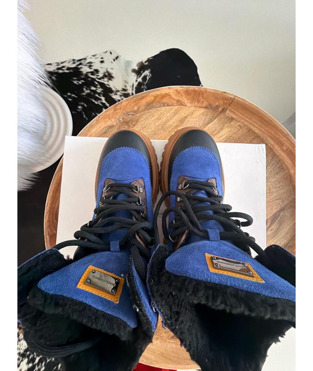 DOLCE&GABBANA Черные кожаные ботинки, фото 3