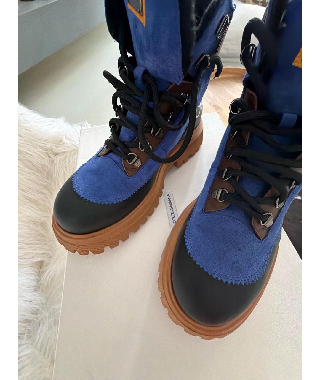 DOLCE&GABBANA Черные кожаные ботинки, фото 7