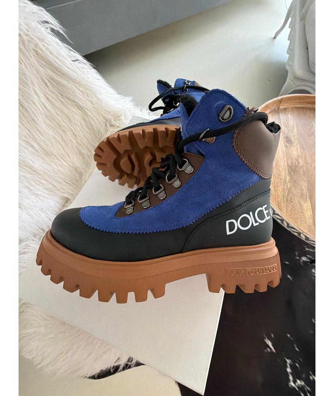 DOLCE&GABBANA Черные кожаные ботинки, фото 6