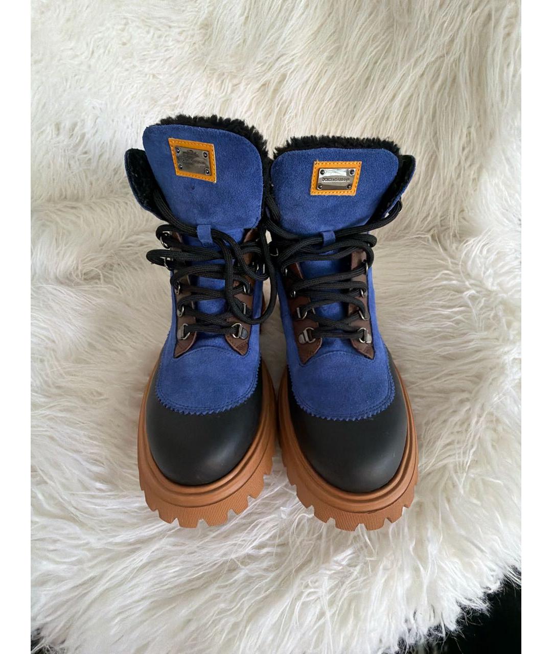 DOLCE&GABBANA Черные кожаные ботинки, фото 2