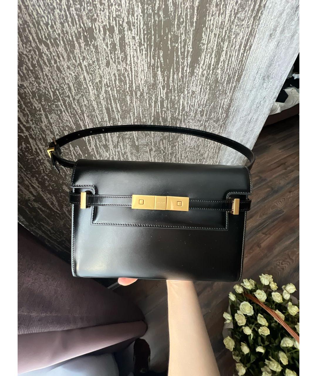 SAINT LAURENT Черная кожаная сумка через плечо, фото 7