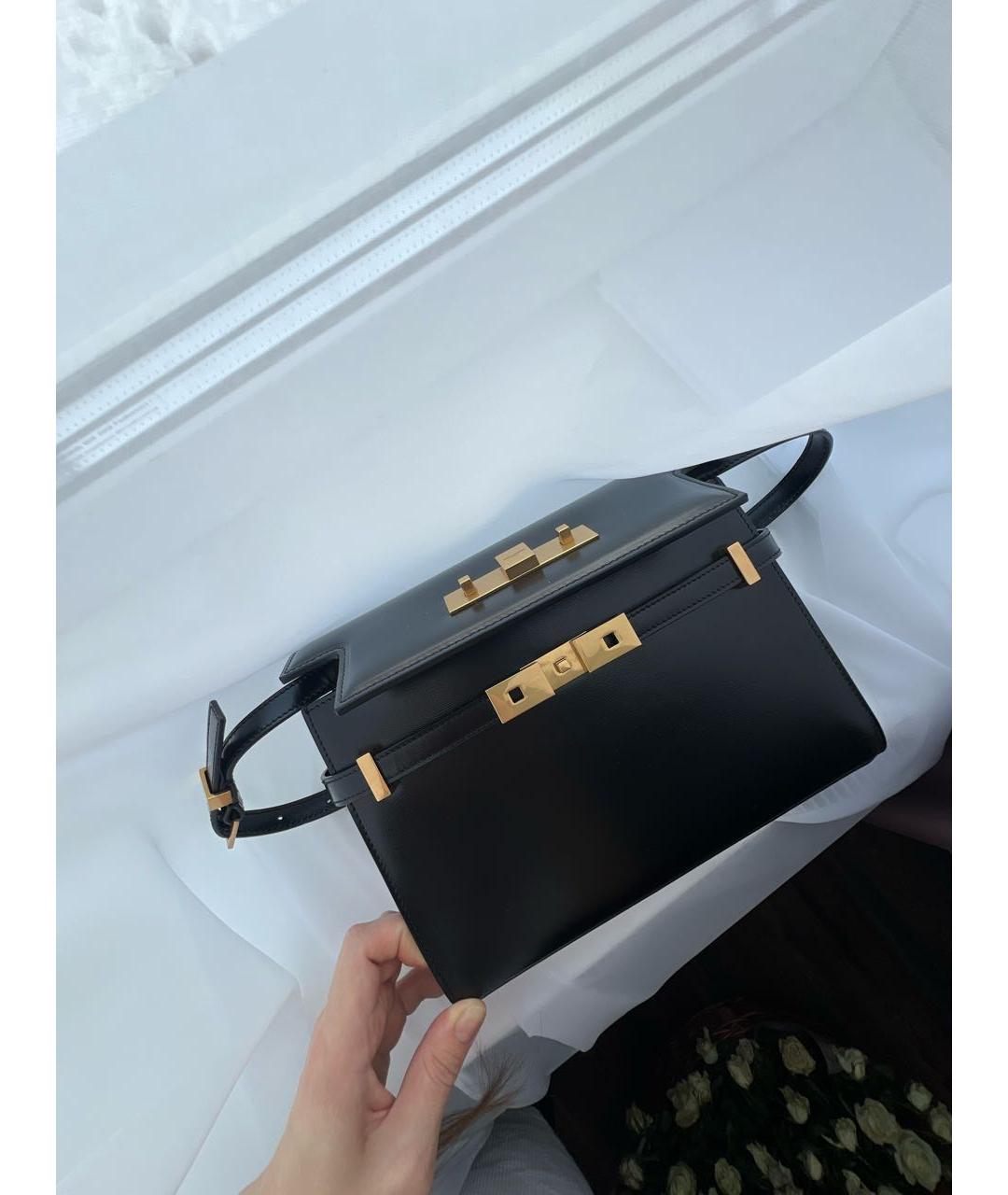 SAINT LAURENT Черная кожаная сумка через плечо, фото 5