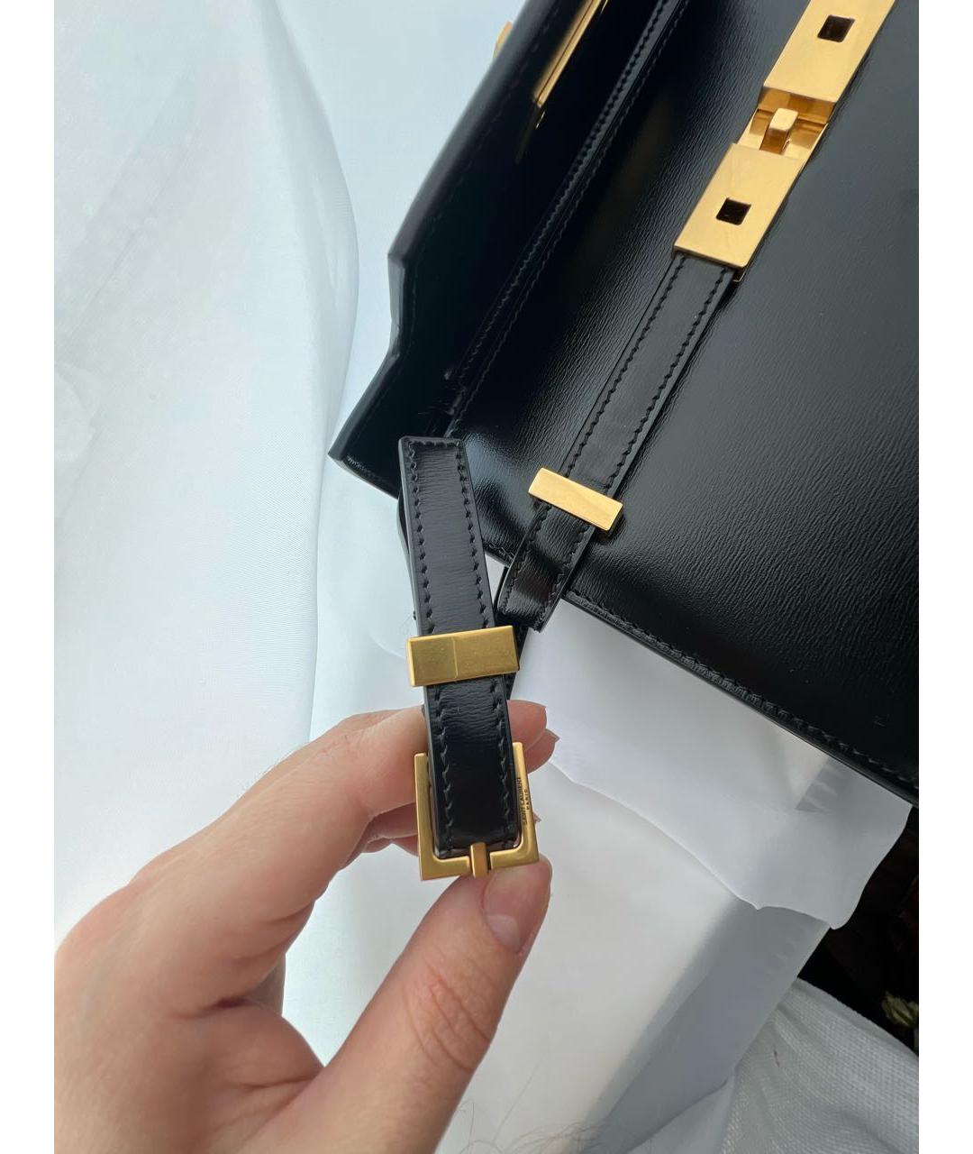 SAINT LAURENT Черная кожаная сумка через плечо, фото 6