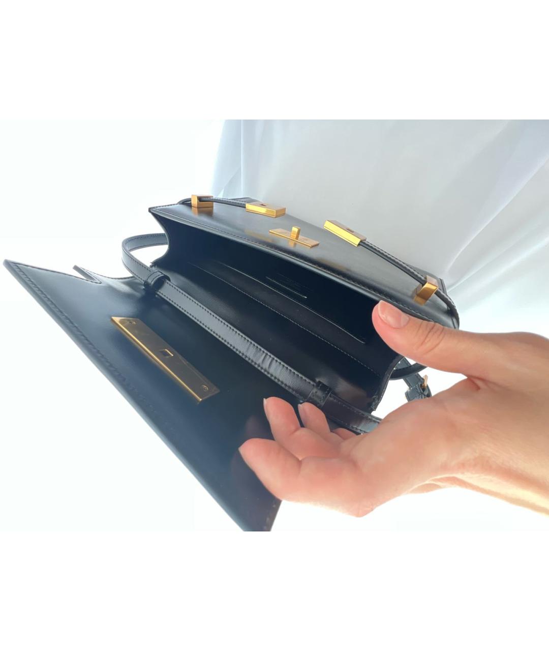 SAINT LAURENT Черная кожаная сумка через плечо, фото 4