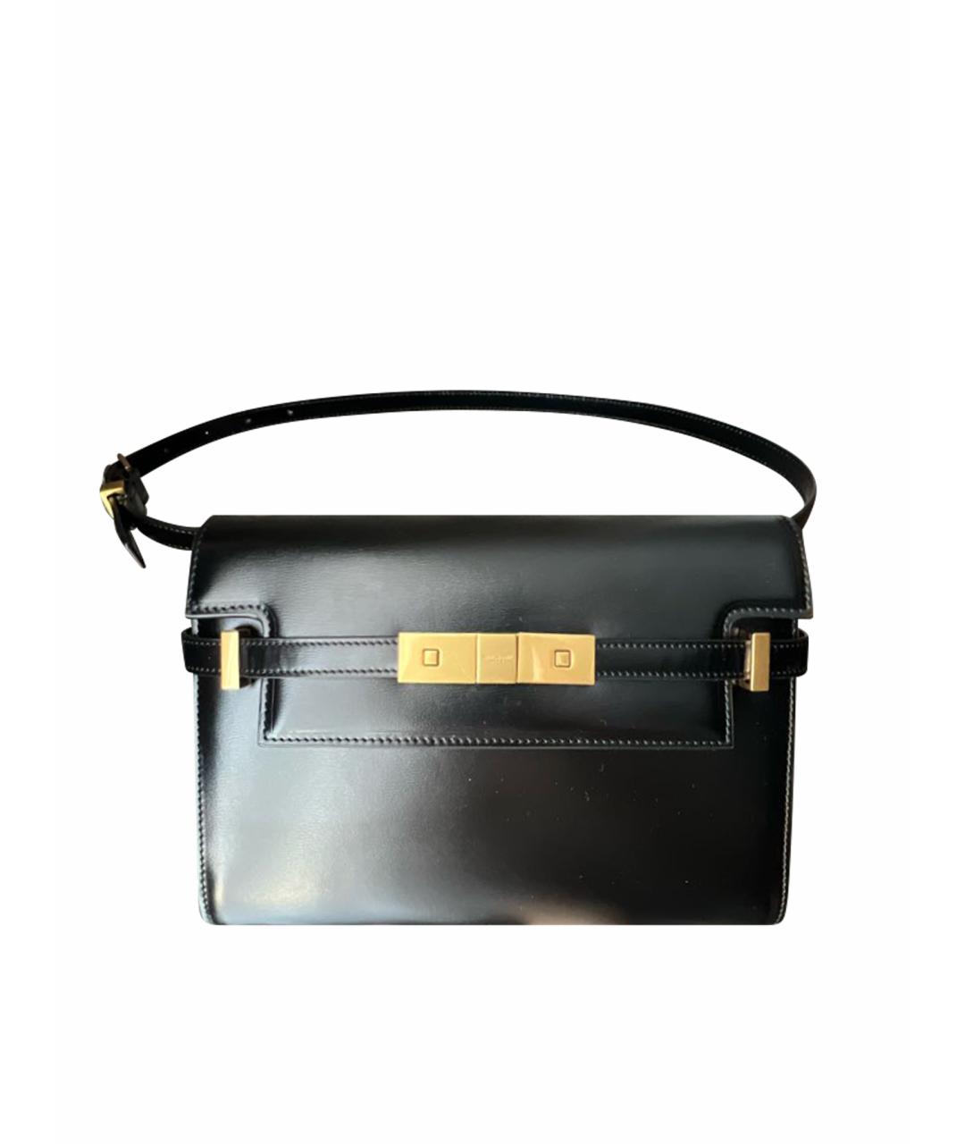 SAINT LAURENT Черная кожаная сумка через плечо, фото 1