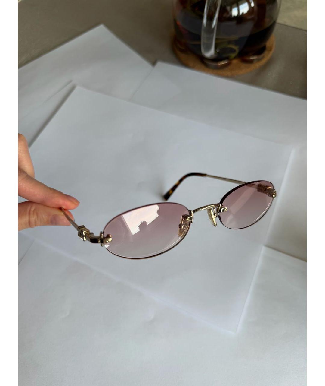 MIU MIU Розовые металлические солнцезащитные очки, фото 2