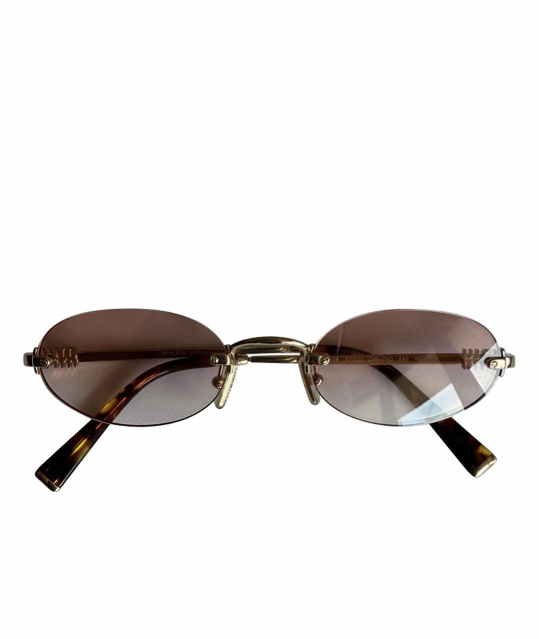 MIU MIU Розовые металлические солнцезащитные очки, фото 1