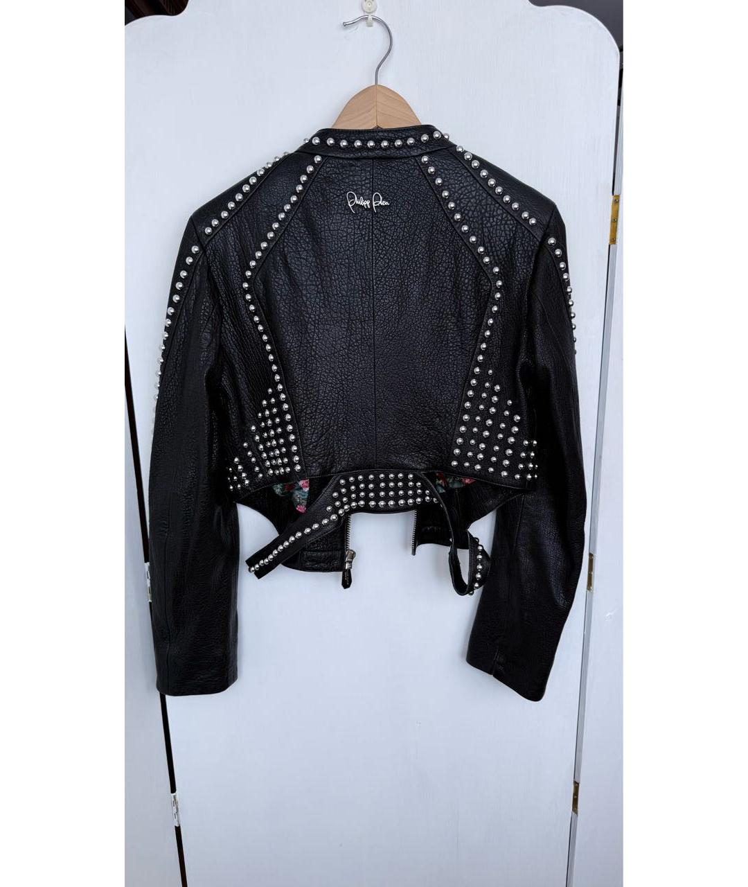 PHILIPP PLEIN Черная кожаная куртка, фото 5