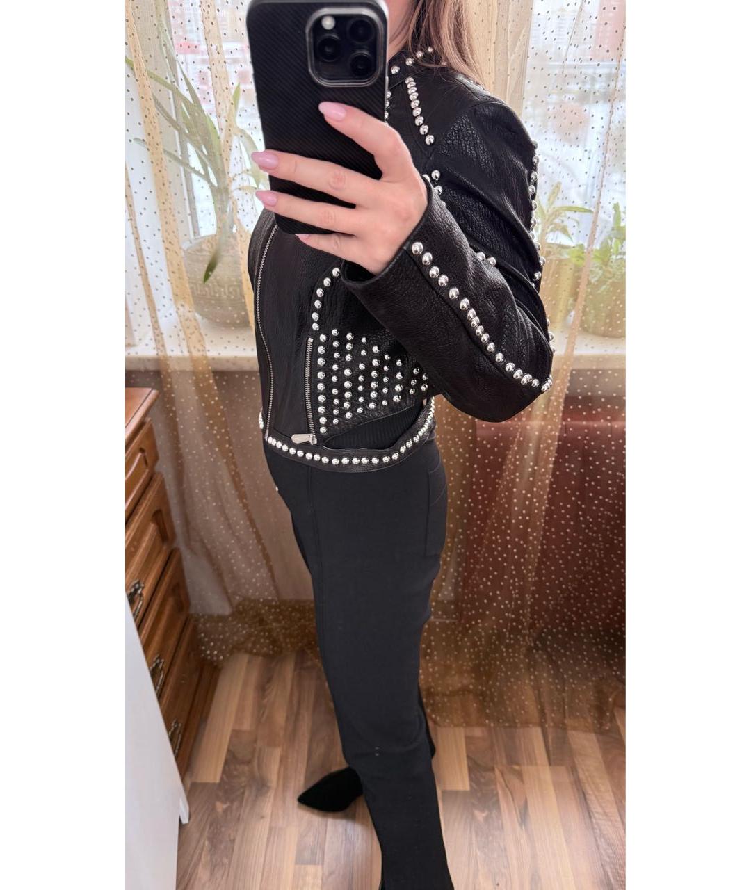 PHILIPP PLEIN Черная кожаная куртка, фото 8